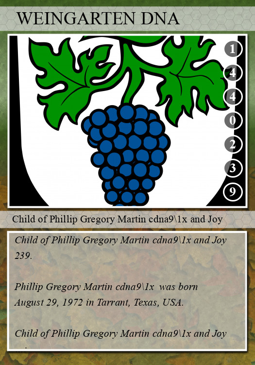 Child of Phillip Gregory Martin cdna91x and Joy